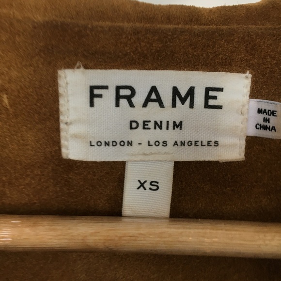 Frame Suede Leather Maxi Long Trench Coat Jacket Le Duster Tan Camel Size XS S - Picture 12 of 17